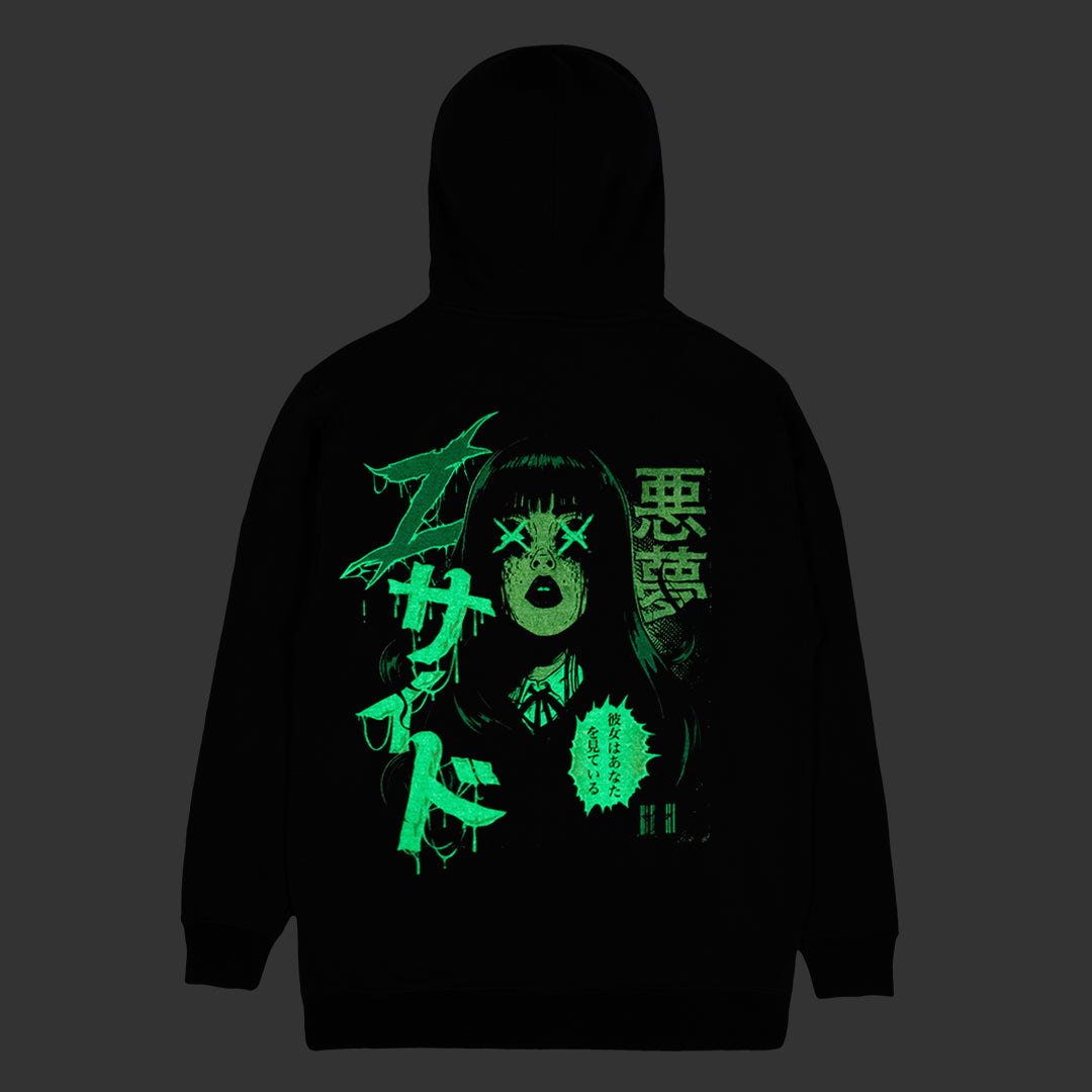 Z SIDE® | SPOOKY GLOW IN THE DARK HOODIE (BLACK)