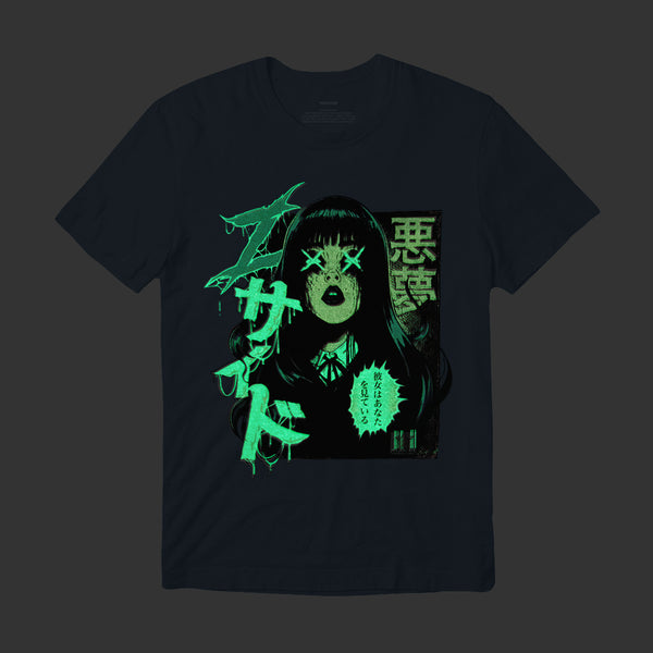 Z SIDE® | SPOOKY GLOW IN THE DARK TEE (BLUE) - LZSMerch